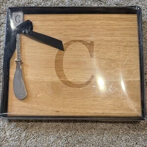 Monogram 'C' Oak Serving Board with Black Trim and Spreader
